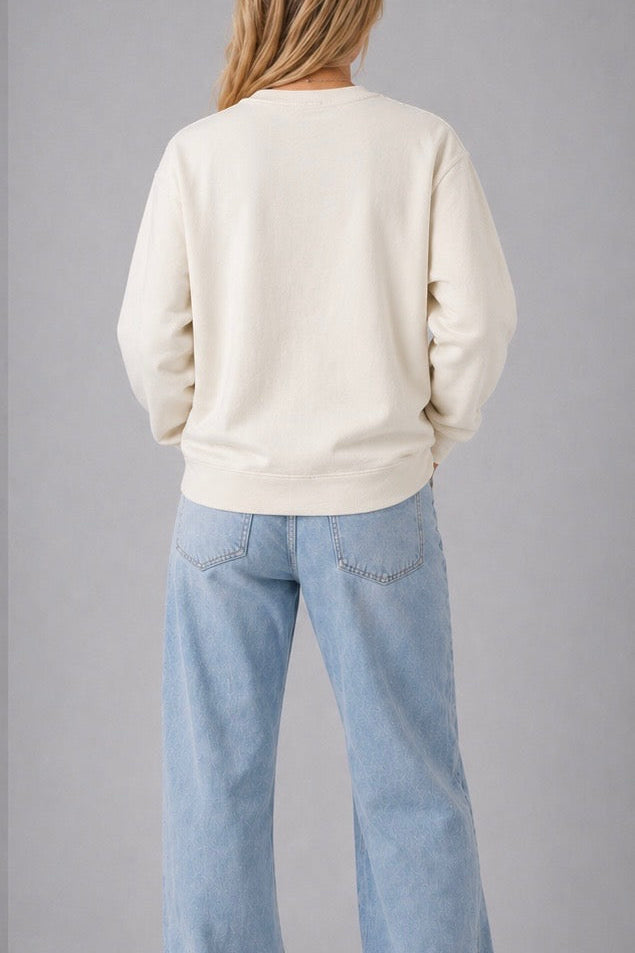 Pull oversized beige
