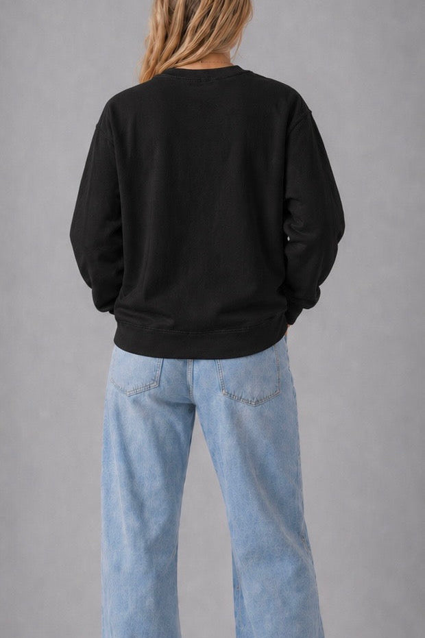 Pull oversized noir