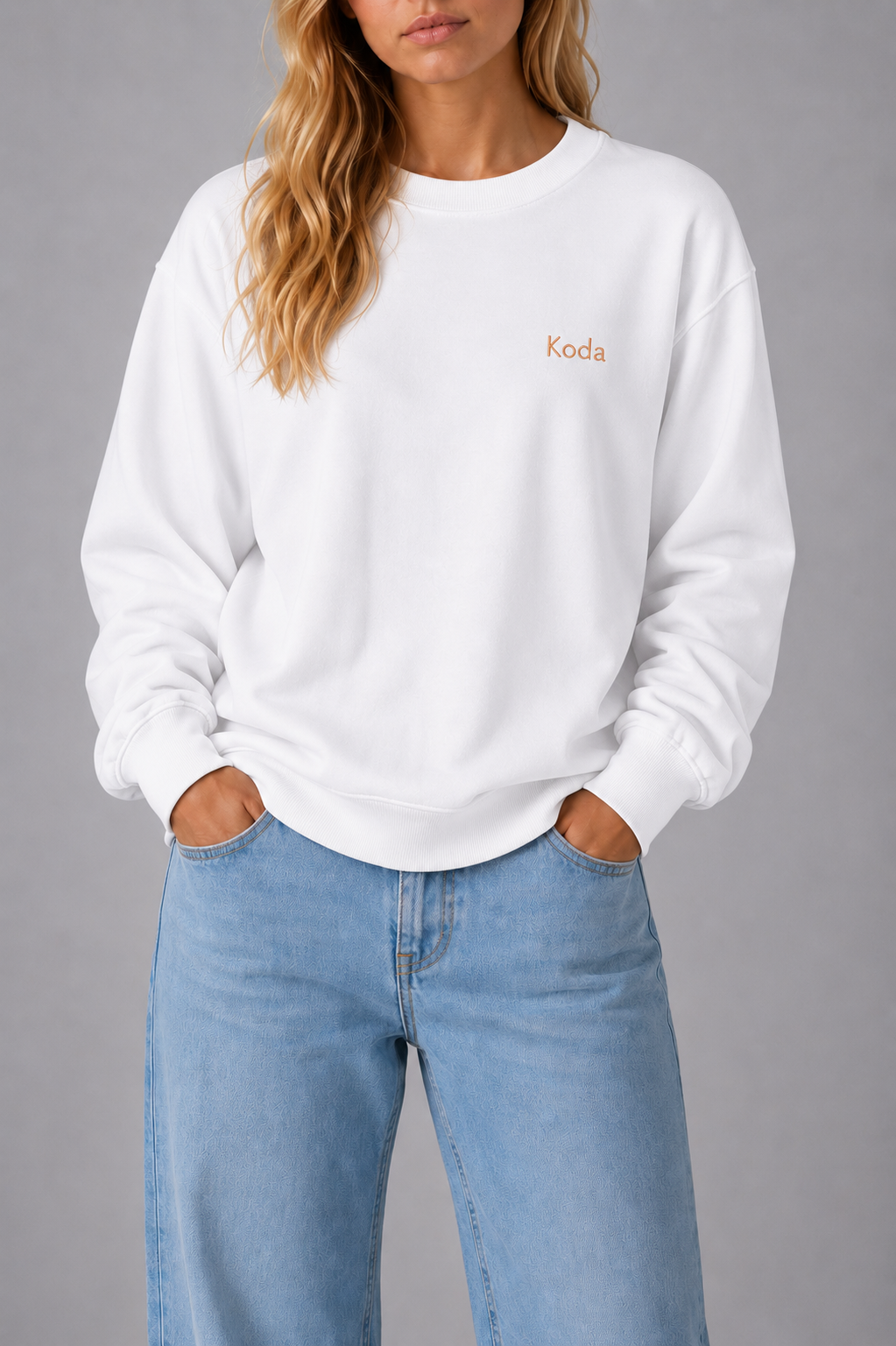 Pull oversized blanc