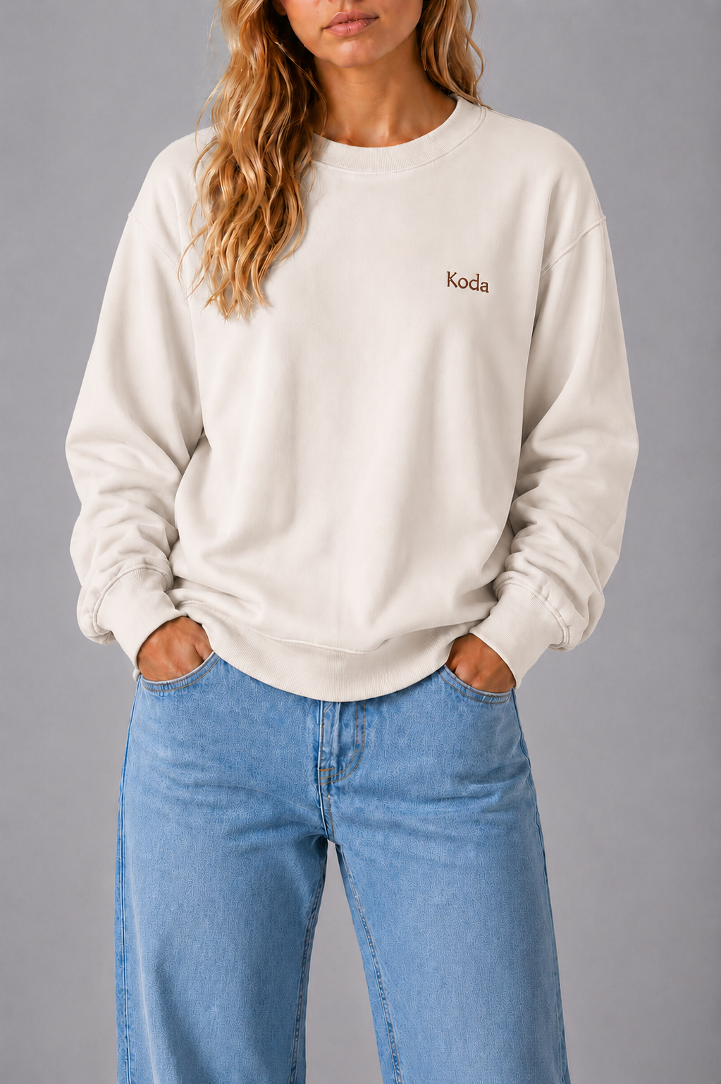 Pull oversized beige